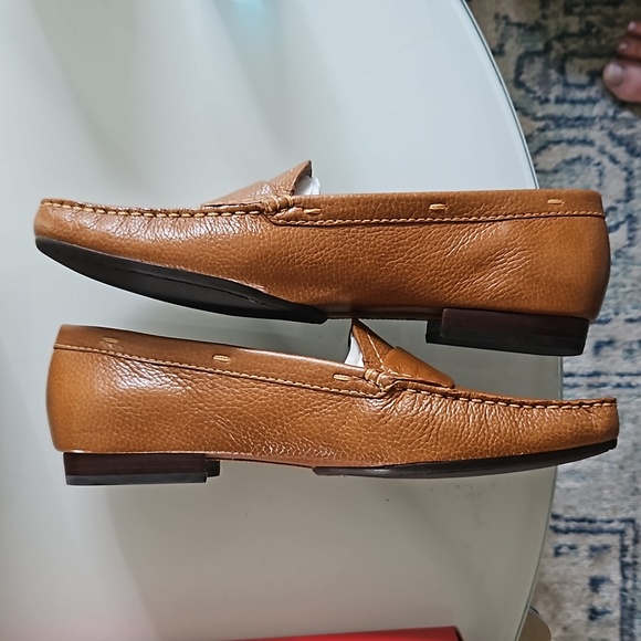 Talbots Nancy5 Dark Caramel 7M Pebble Leather Flats 7M - Picture 3 of 9